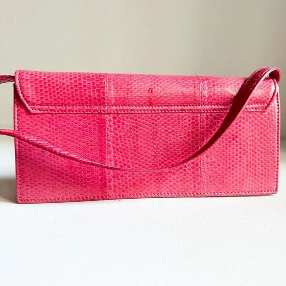 Vintage Barbie Pink Texyured Leather Convertible Shoulder Clucth - Picture 3 of 7